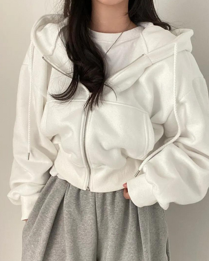 Klassieke comfortabele hoodie met rits