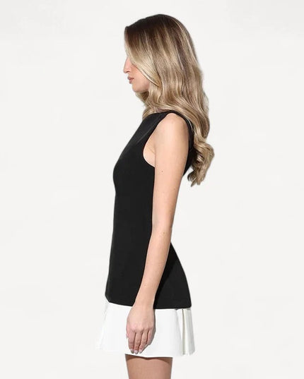 Clayre zwart-wit contrast mini-jurk