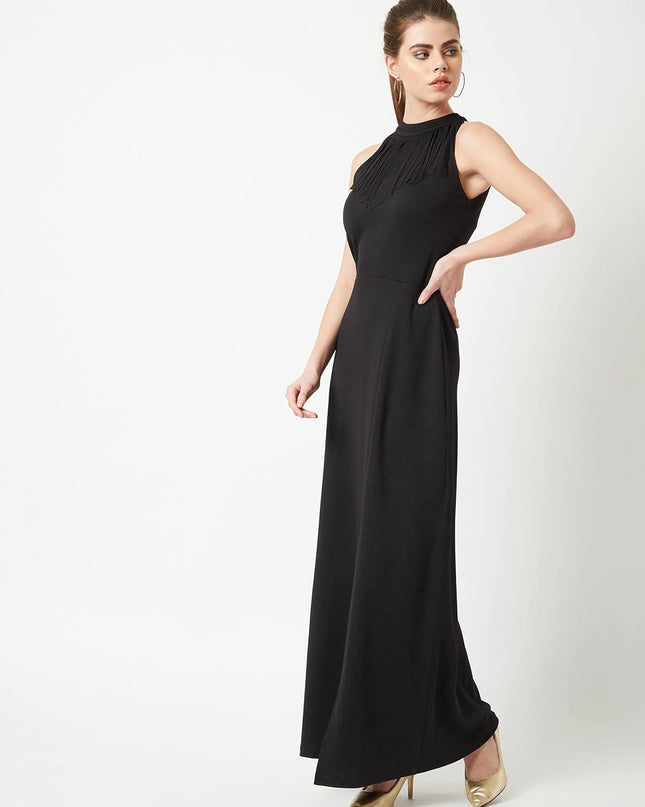 Terresa maxi-jurk met elegante halslijn