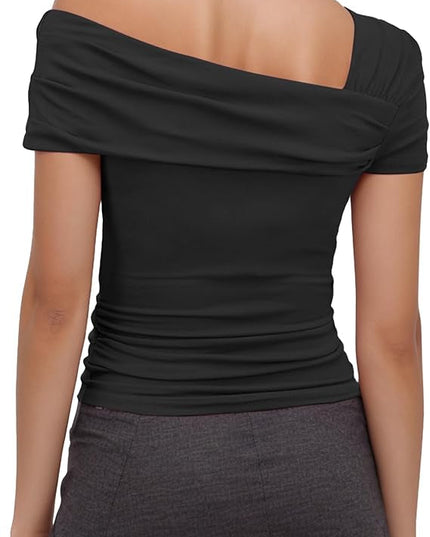 Arriela crop top met één schouder