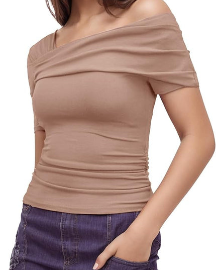Arriela crop top met één schouder