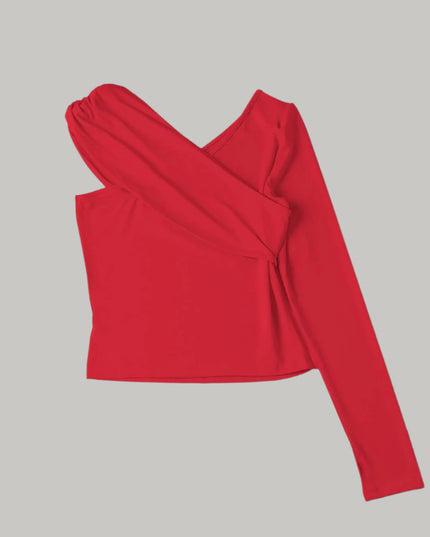 Mouwloze jersey top met asymmetrische halslijn