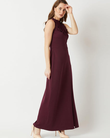 Terresa maxi-jurk met elegante halslijn