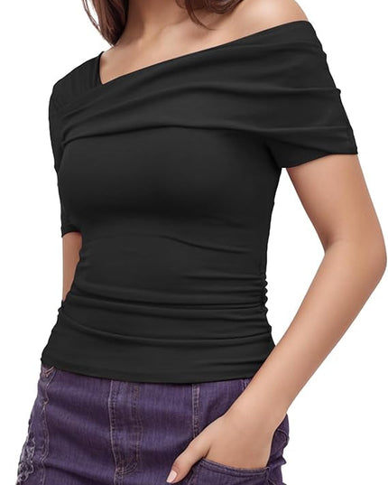 Arriela crop top met één schouder