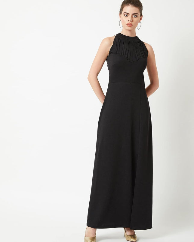 Terresa maxi-jurk met elegante halslijn