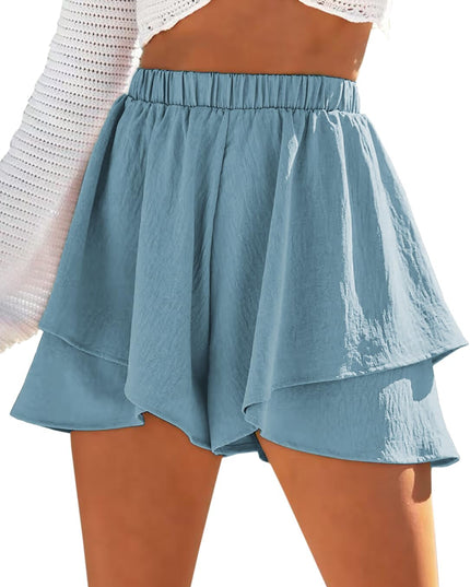 Korte broek met hoge taille en ruches