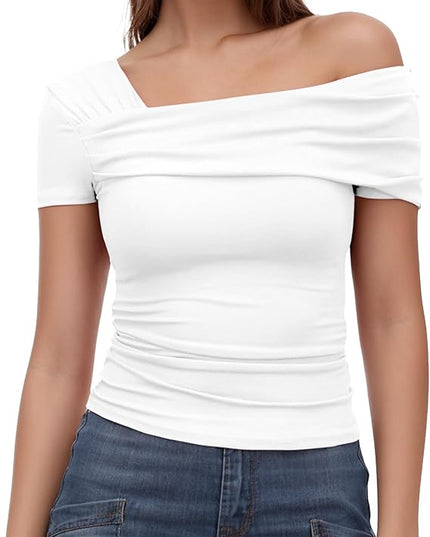 Arriela crop top met één schouder