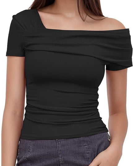 Arriela crop top met één schouder