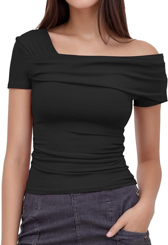 Arriela crop top met één schouder