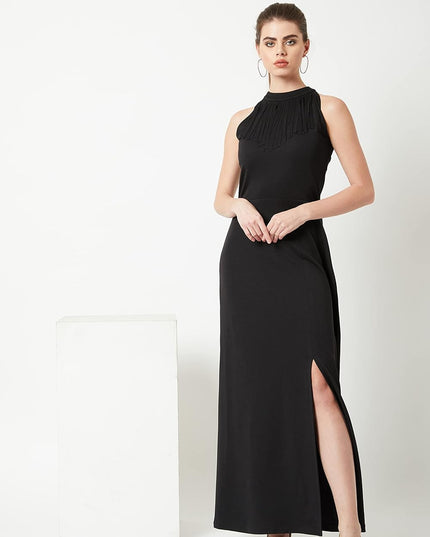 Terresa maxi-jurk met elegante halslijn