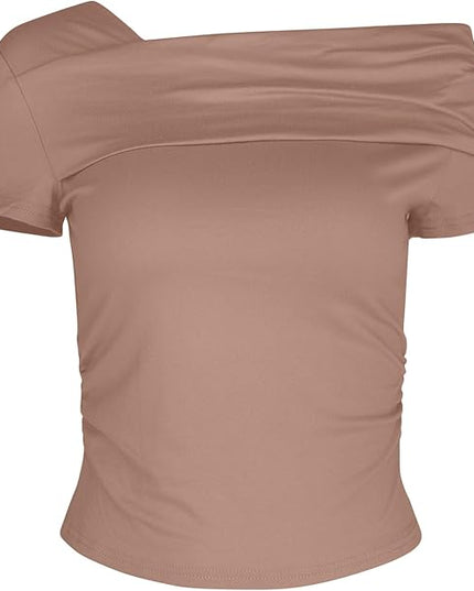 Arriela crop top met één schouder