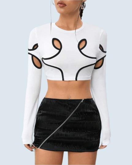 Wit T-shirt met holle naden