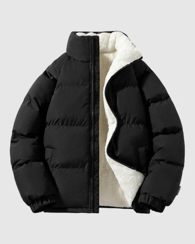 Gewatteerd, met fleece gevoerd pufferjack voor heren