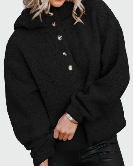 Zachte hoodie met knopen