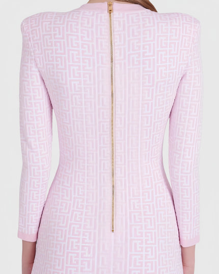 Yaria gebreide jurk met lange mouwen en elegante print