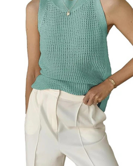 Gebreid, uitgehold, effen tanktopje