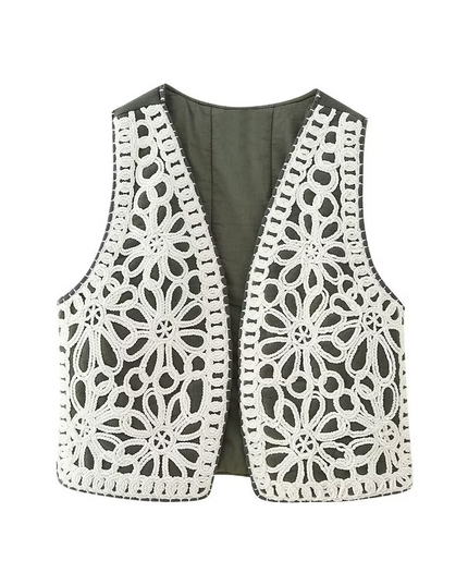 Retro gewatteerd katoenen vest