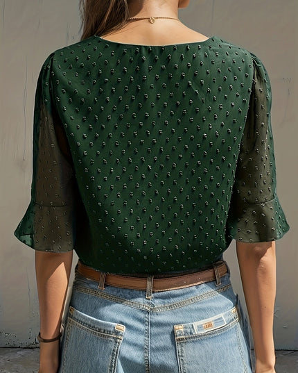 Losse blouse met lage mouwen