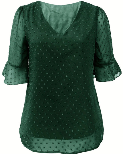 Losse blouse met lage mouwen