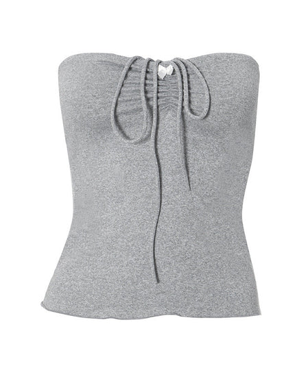 Slanke top met kanten detail