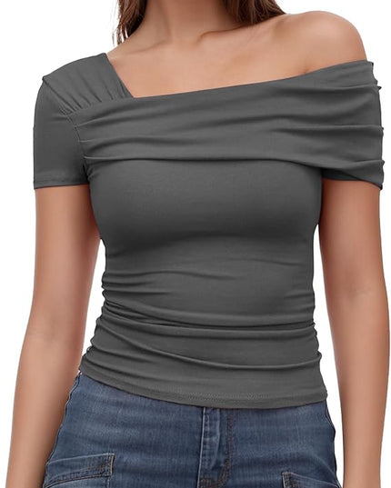 Arriela crop top met één schouder