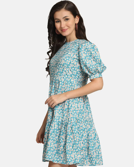 Lerya midi-jurk met bloemenprint