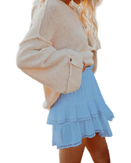 Minirok met hoge taille en ruches