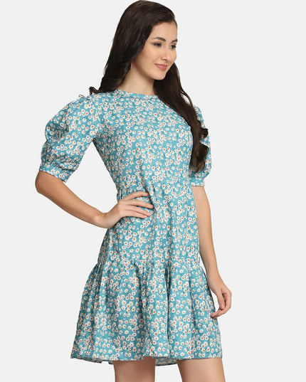 Lerya midi-jurk met bloemenprint