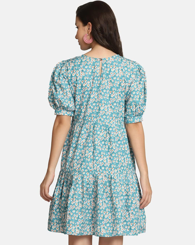 Lerya midi-jurk met bloemenprint