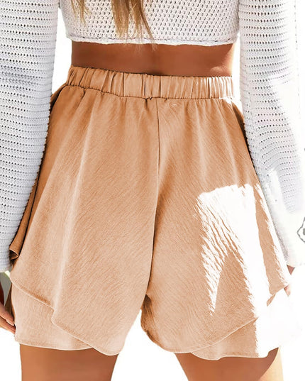 Korte broek met hoge taille en ruches
