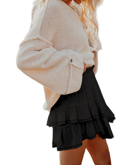 Minirok met hoge taille en ruches