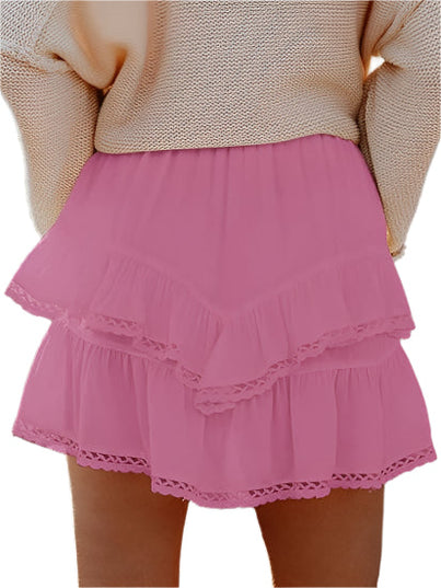 Minirok met hoge taille en ruches