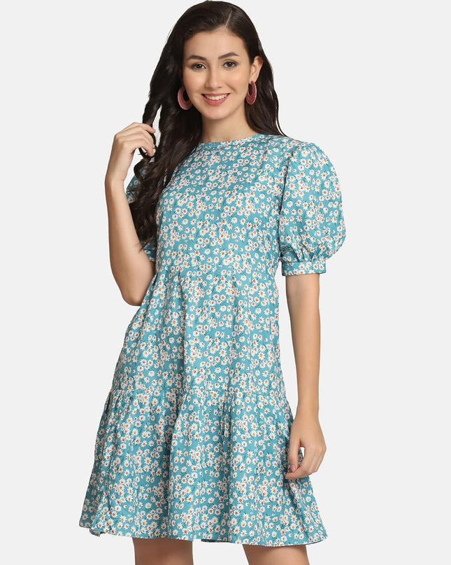 Lerya midi-jurk met bloemenprint