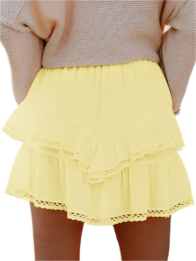 Minirok met hoge taille en ruches