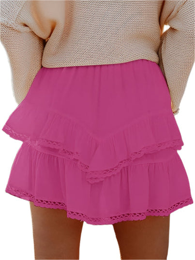 Minirok met hoge taille en ruches