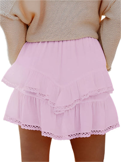 Minirok met hoge taille en ruches