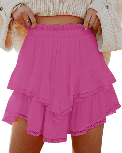 Minirok met hoge taille en ruches