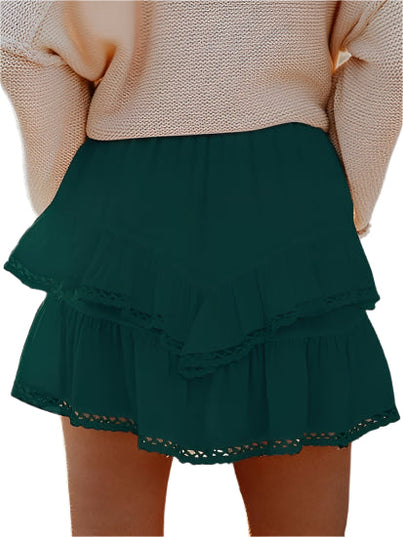 Minirok met hoge taille en ruches