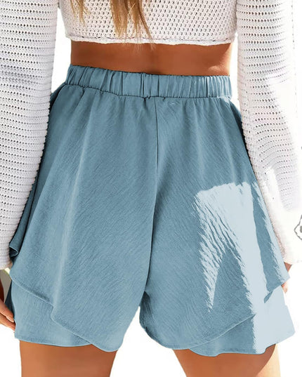 Korte broek met hoge taille en ruches