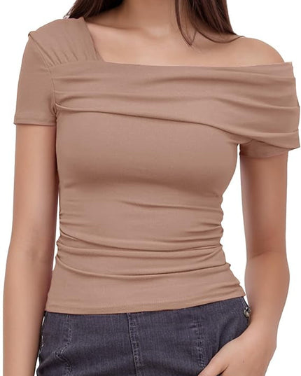 Arriela crop top met één schouder