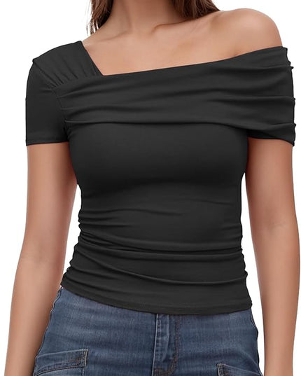 Arriela crop top met één schouder
