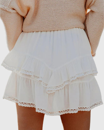 Minirok met hoge taille en ruches
