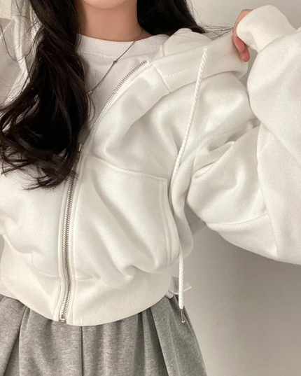 Klassieke comfortabele hoodie met rits