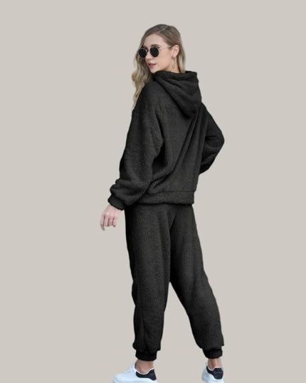 Set van teddytops met capuchon en broek