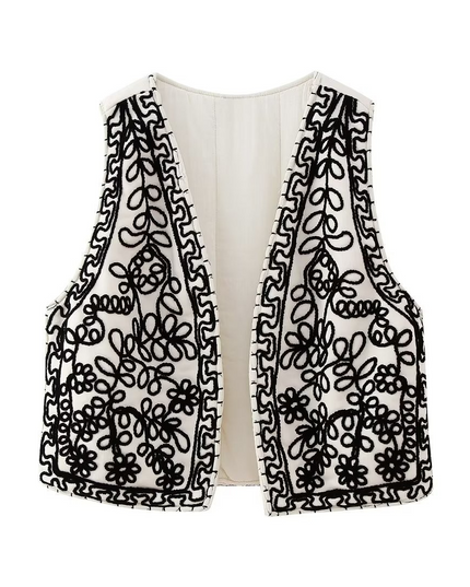 Retro gewatteerd katoenen vest
