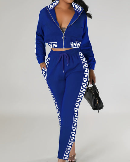 Sportblouse en -broek met printdetails