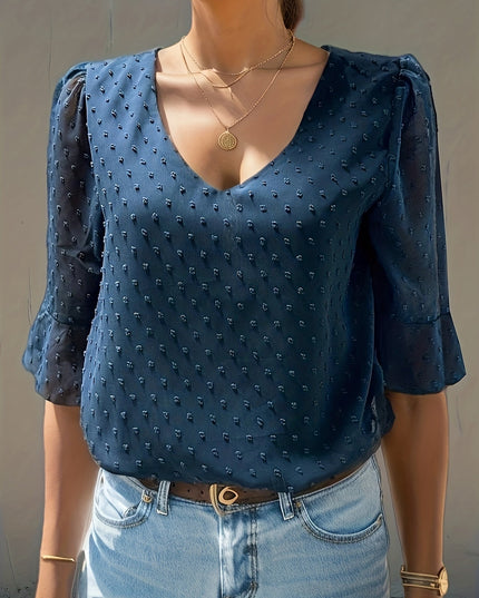 Losse blouse met lage mouwen