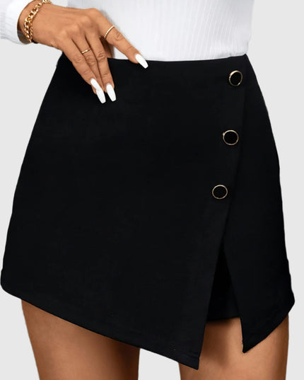 Elegante rok met hoge taille en split aan de voorkant