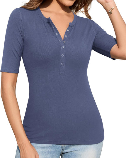 T-shirt met halve mouwen en knopen