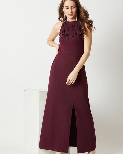 Terresa maxi-jurk met elegante halslijn